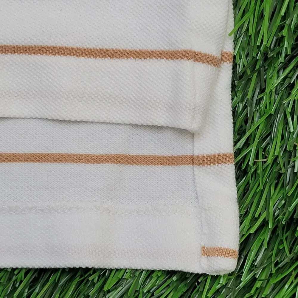 Ralph-Lauren Stripes Polo Shirt M/L 21x27 White Small-Pony